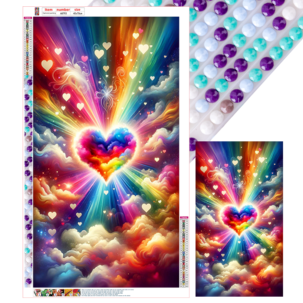 Fantasy Clouds Colorful Hearts 40*70cm(canvas) full round drill diamond painting