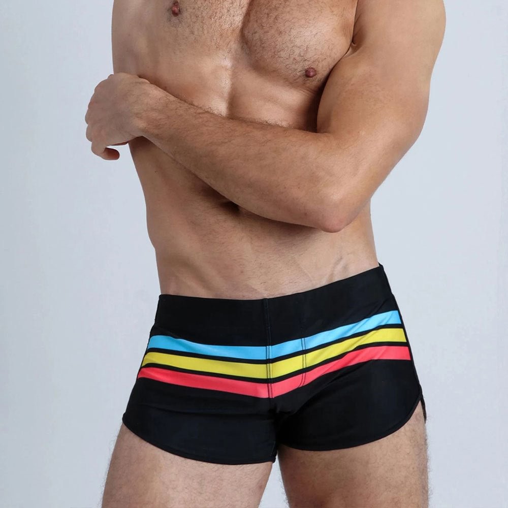 Colored Striped Flat-angle Sports Shorts