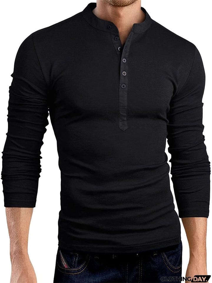 New Autumn V Neck Fit Pullover Men Bottoming Shirts