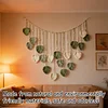 (Finished Product)Macrame Wall Hanging Macrame Leaves Tapestry Wall Hanging Decoration Boho Leaf Feather Tassel Garland Tapestry for Bedroom Living Room Nursery Decor