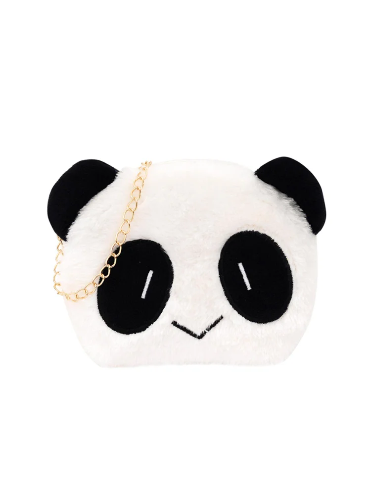 Cute Plush Panda Crossbody Handbag Women Girl Chain Shoulder Bags (Style 2)
