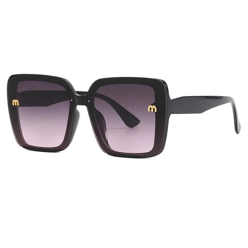 Casual Minimalist Gradient Color Pc Square Full Frame Women’s Sunglasses