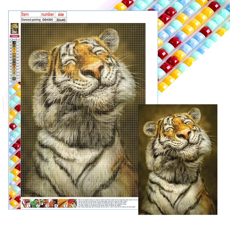 Proud Tiger 30*40CM (Canvas) Full Square Drill Diamond Painting gbfke