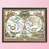(Big Size) 11CT/14CT Old world map- Counted Cross Stitch   56*46cm/22.05*18.11in(Brand)