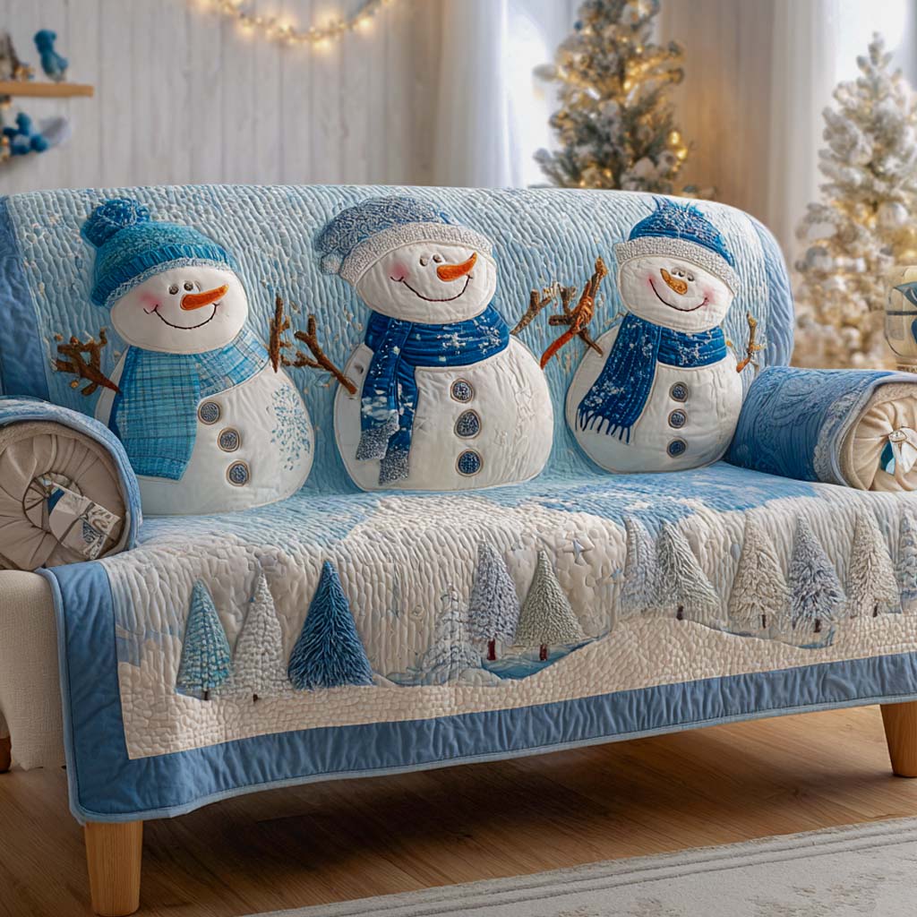 Frosty Family Gathering Quilted Sofa Cover NCU0XD1666 everthome