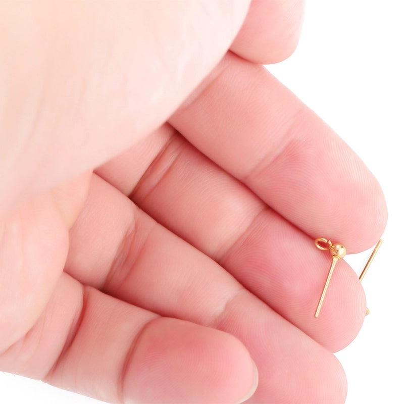 50 PCS/Package Diameter 3mm Diameter 4mm Diameter 5mm 304 Stainless Steel Solid Color Earring Findings