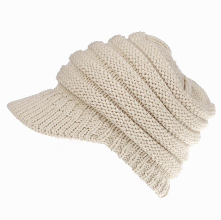Mature Women Ponytail Beanies Autumn Winter Hats Female Soft Knitting Warm Caps