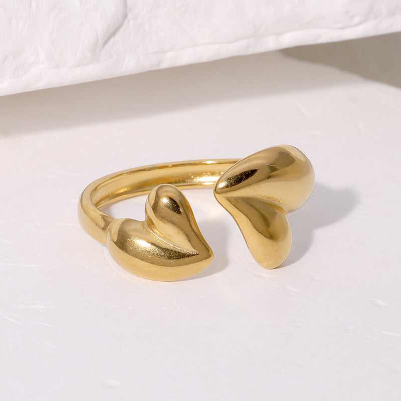 Expressive Heart Heart Stainless Steel Electroplating Rings2