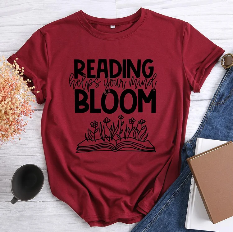 ANB - Reading Helps Mind Bloom Book Lovers Tee Tee -602850
