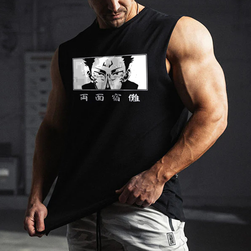 Men's Anime Personalized Villain Printed Fitness Tank Top