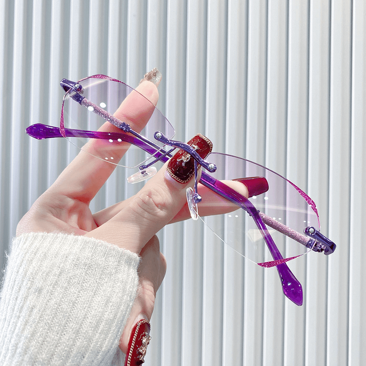 🎉WOMEN'S DIAMOND RIMLESS ANTI-BLUE LIGHT PRESBYOPIA GLASSES