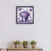 Purple Flower Butterfly-Full Round Diamond Painting 30*30CM