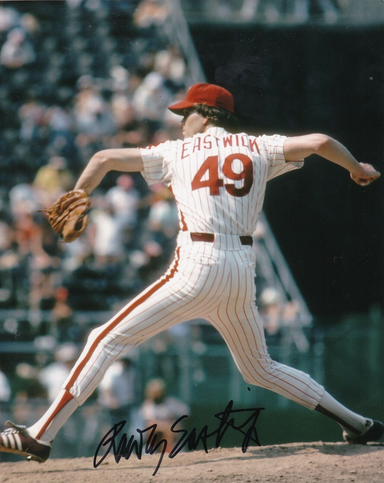 RAWLY EASTWICK PHILADELPHIA PHILLIES ACTION SIGNED 8x10