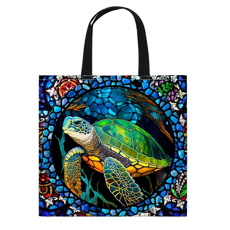 Shopper Bag - Glass Art - Sea Turtle 11CT Stamped Cross Stitch 40*40CM