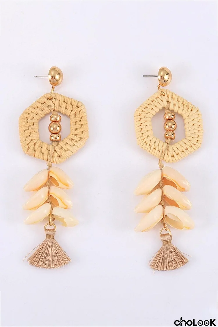 Tassel Shell Copper Earrings