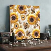 Sonnenblumen- und Bienen-DIY-Kunsthandwerk Perlen-Diamant-Gem&auml;lde mit Rahmen 9,84x9,84 Zoll Diamantkunst-Perlen-Malset f&uuml;r Erwachsene Anf&auml;nger-Geschen
