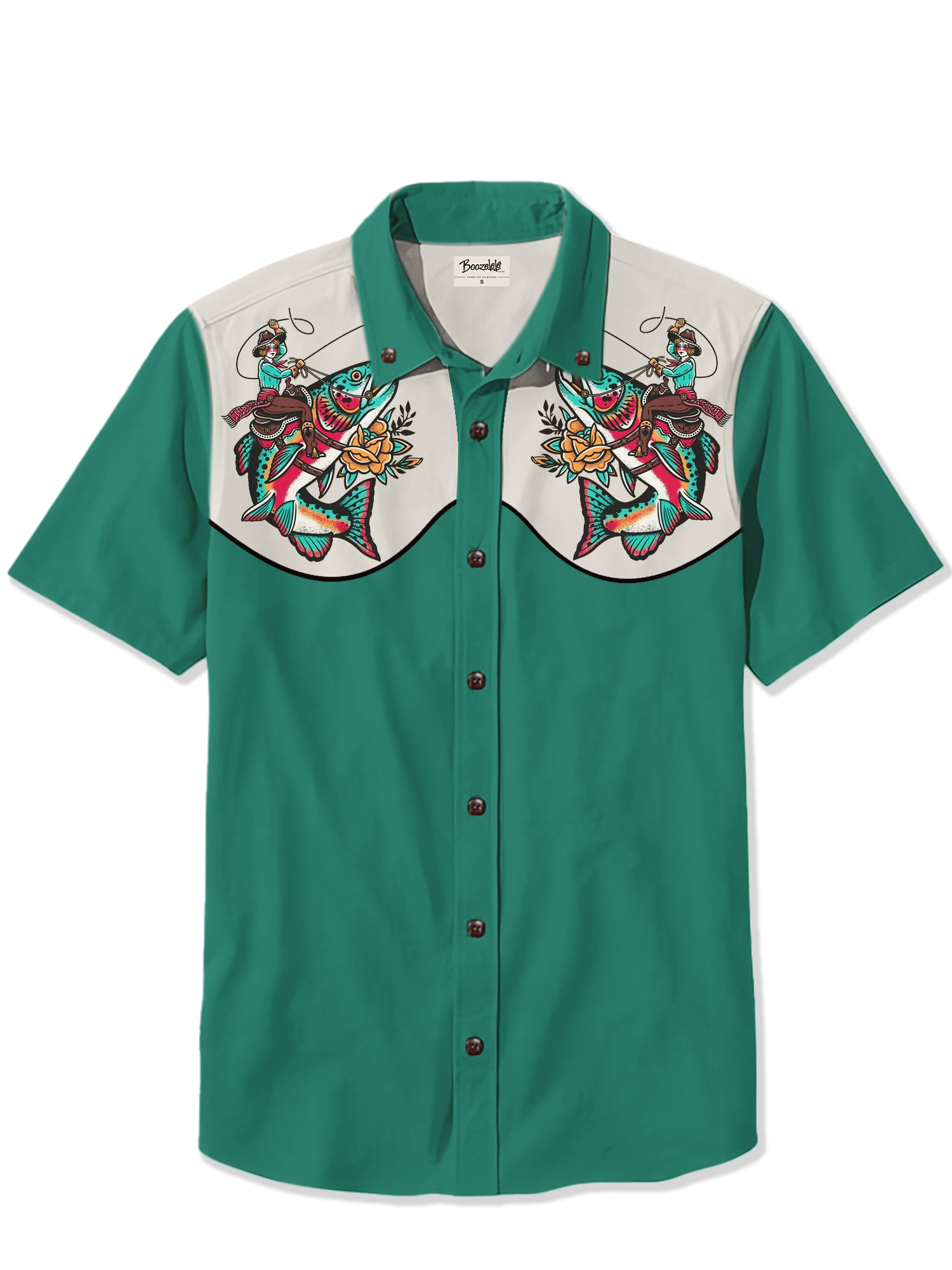 Western Beauty Riding Fish- 100% Cotton Shirt