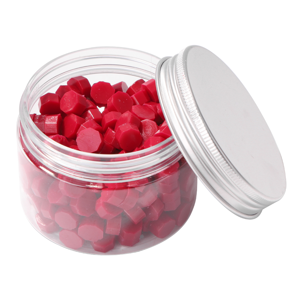 

200pcs Vintage Octagonal Wax Seal Beads Wine Red - Wax Seal Stamp, 501 Original