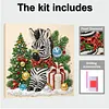 Christmas DIY Special Shape Diamond Painting Pearl Art With Inner Frame Kit 25x25cm(Zebra)