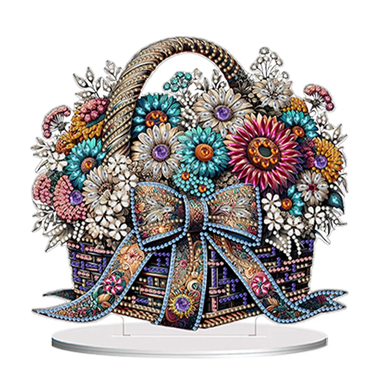 Double Side Special Shaped Flower Basket 5D DIY Diamond Art Tabletop Decorations