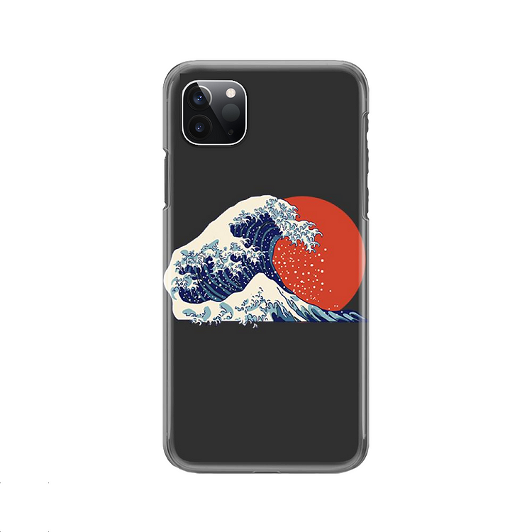 The Great Wave Off Kanagawa And Sun, Ukiyo-e iPhone Case