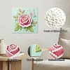 DIY Pearl Painting Pink Roses for Home Decor with Frame(25x25cm)