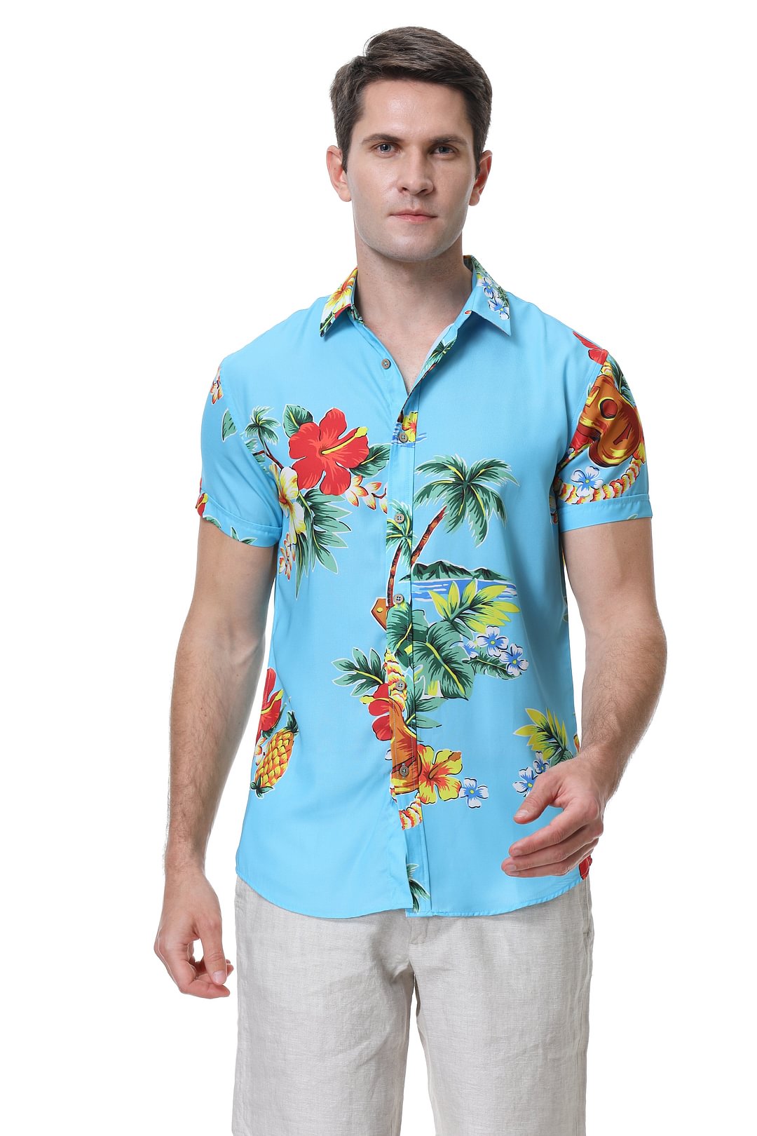 Men's Aloha Beach Shirt Blue Violin Alex Vando Fashion