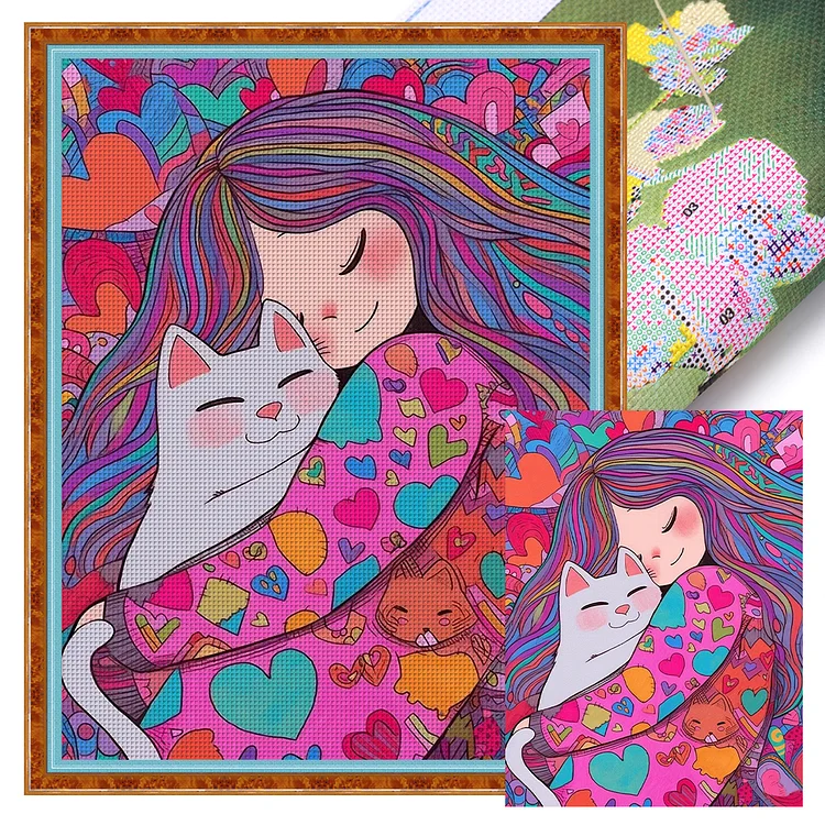 Sleeping Girl - Printed Cross Stitch 11CT 40*55CM