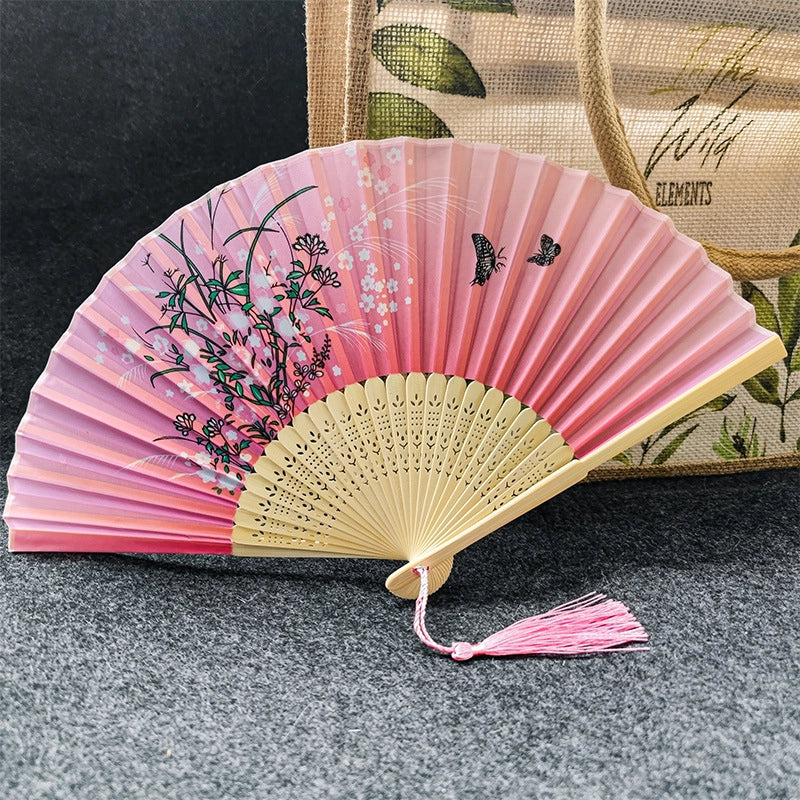 Antique Fan Folding Fan Men’s And Women’s Classical Dancing Fan Ancient Costume Performance Photography Hanfu Props Chinese Style Handmade Folding Fan