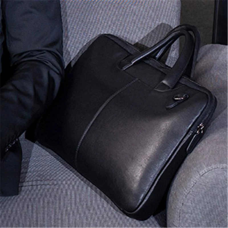 Large Capacity Durable Business Casual Case Leather Handbags