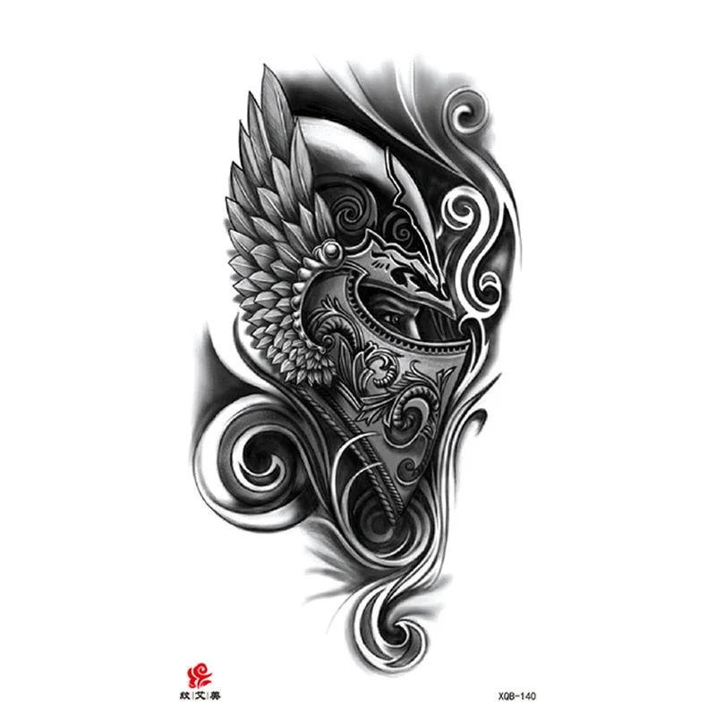 Animal Tiger dragonTemporary Tattoos Fox Wolf Eagle Fake Tatto Sticker Owl Flower Tatoo Body Armbands Men tatuajes temporales