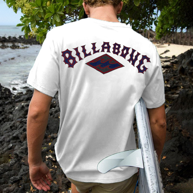  Classic Surf Tee with Bold Logo Design for Beach Lovers