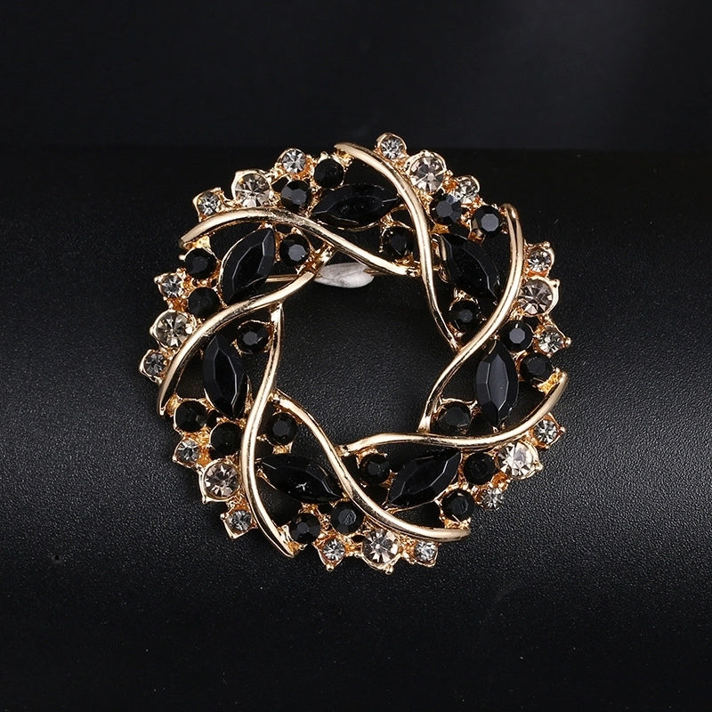 Korean Style Pin Flower Alloy Plating Rhinestones Women’S Brooches