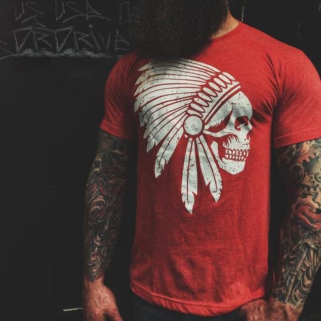 Tribal skull print T-shirt