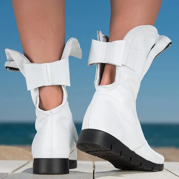 Women Soft Faux Leather Zipper Boots