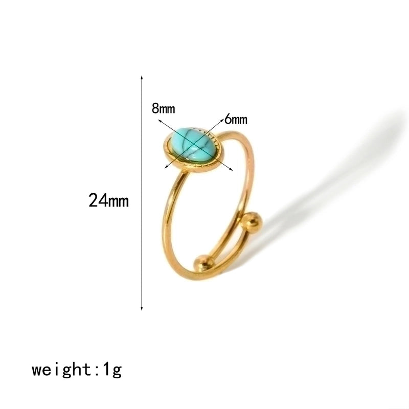 304 Stainless Steel 18K Gold Plated Minimalist Polishing Plating Geometric Adjustable Ring