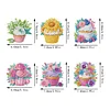 (US Local)6pcs Cake DIY Diamond Painting Fridge Magnets Craft Kit