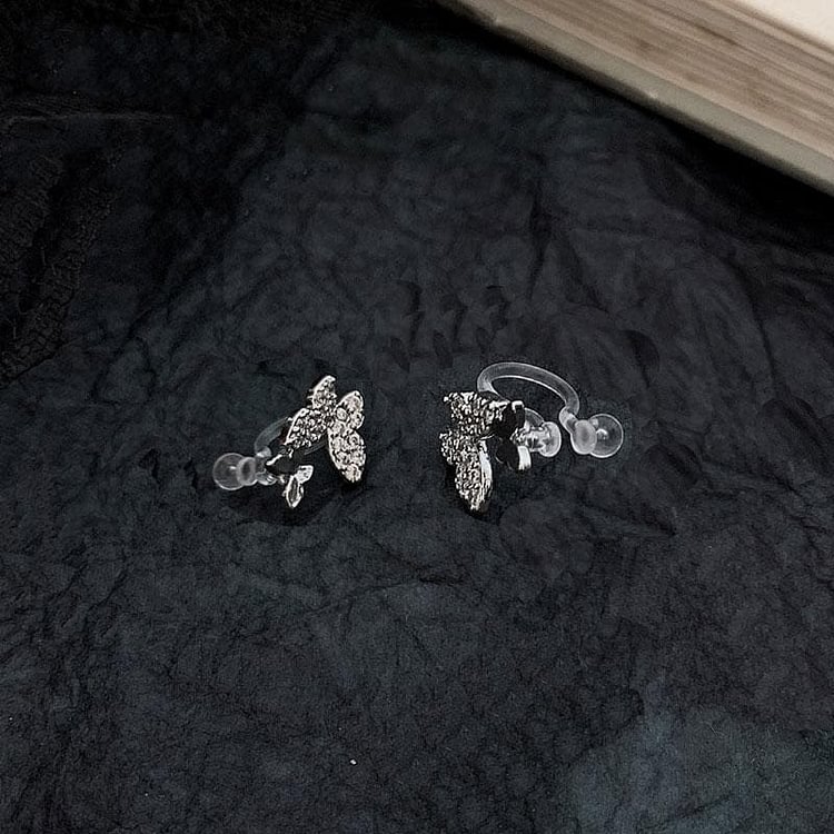 Shiny Minimalist Butterfly Stud Earrings Ear Clip SP15631