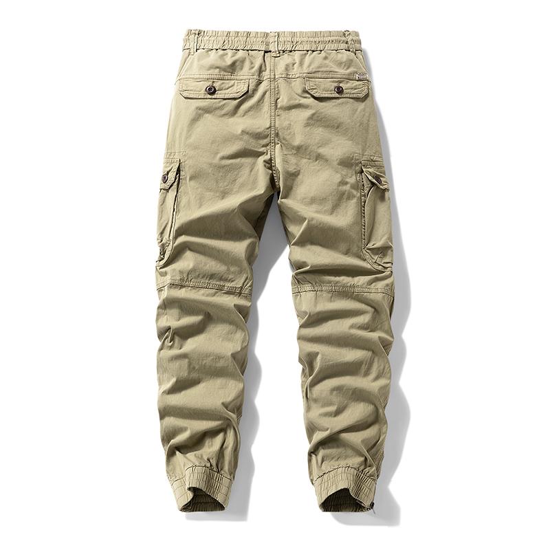 Menswear Fashion Men's Pants - Versatile Functional Cargo Pants for Men, Drawstring Cuffs, Multiple Pockets, Retro Outdoor Casual Style