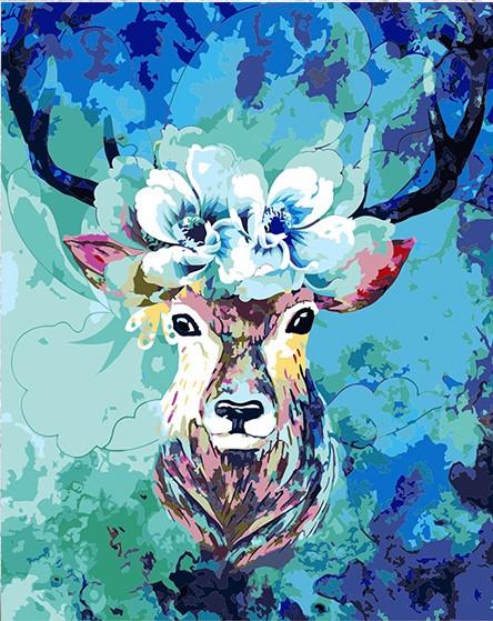 

Elk In Blue background – Paint By Numbers - 40*50CM, 501 Original