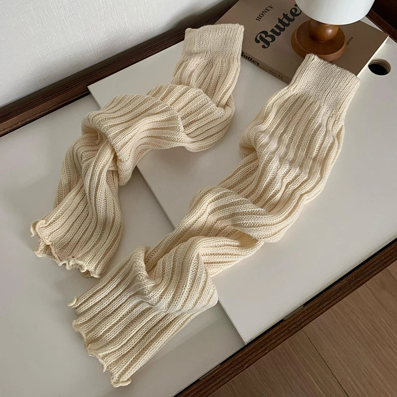White Socks Women’s Jk Pile Socks Striped Knitted Socks Sub-culture Leg Cover Hot Girl Spring And Autumn Winter Socks