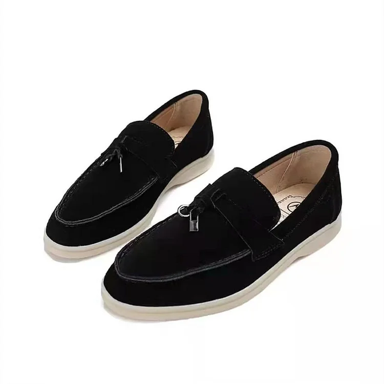 Cow-suede loafers Women Slip-On flats shoes Genuine Leather Ballets Flats Shoes  Stunahome.com