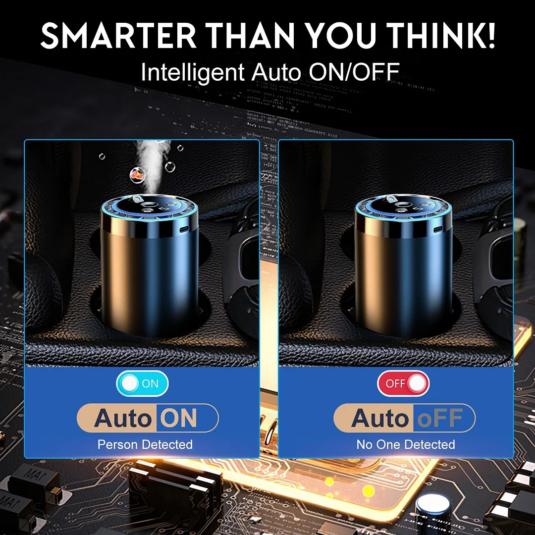 Smart car air freshener, automatic induction atomization, adjustable concentration, USB charging, customized car logo