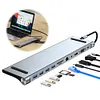 14 in 1 USB C Hub with 4K HDMI-Compatible VGA Ethernet 100W PD SD/TF Audio