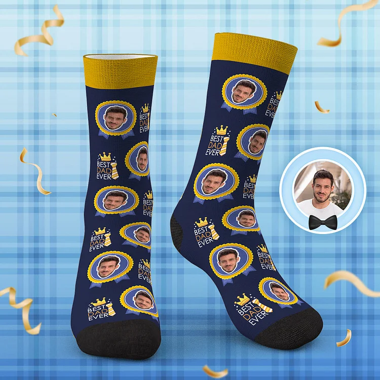 Custom Face Socks Medal And Tie Father's Day Gifts