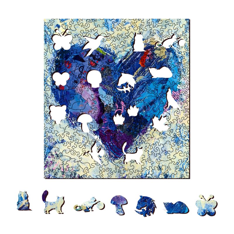 Ericpuzzle™ Ericpuzzle™Oil Painting Blue Love Wooden Jigsaw Puzzle