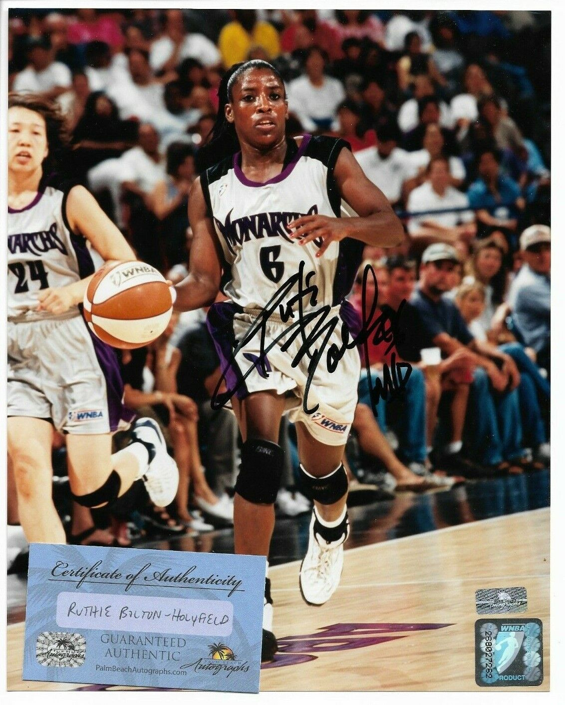 Sacramento Monarchs WNBA Ruthie Bolton Holyfield Women Basketball 8x10 Photo Poster painting COA