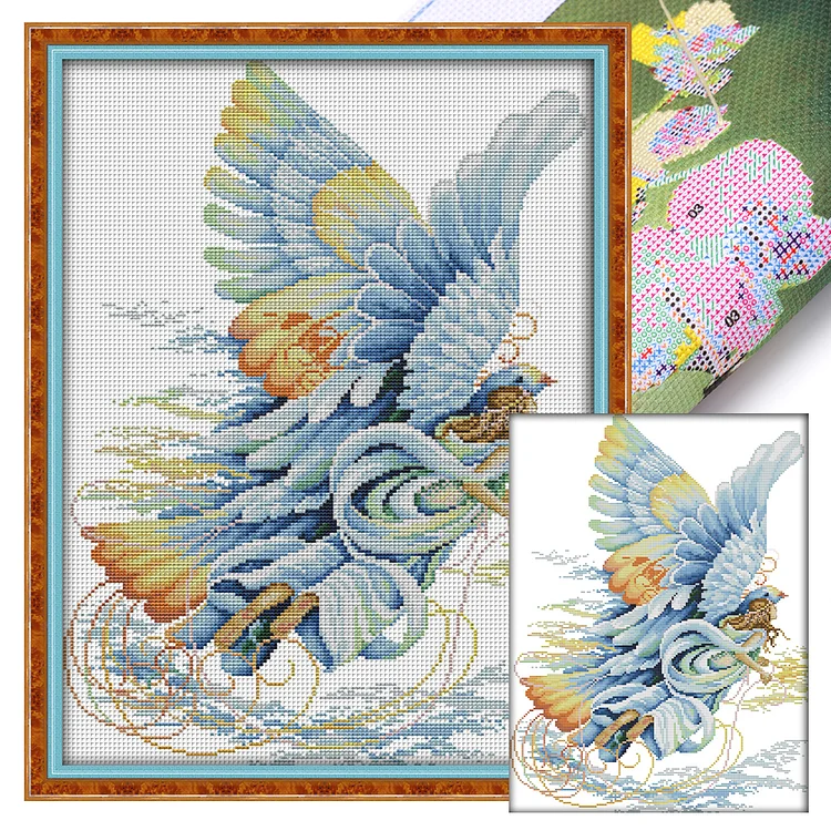 Joy Sunday-Flying Angel (35*47cm) 14CT Stamped Cross Stitch gbfke