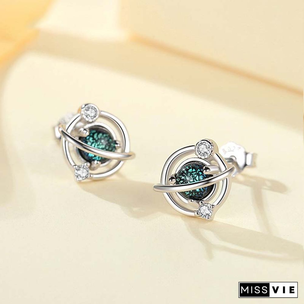 Star Crystal 925 Sterling Silver Stud Earrings