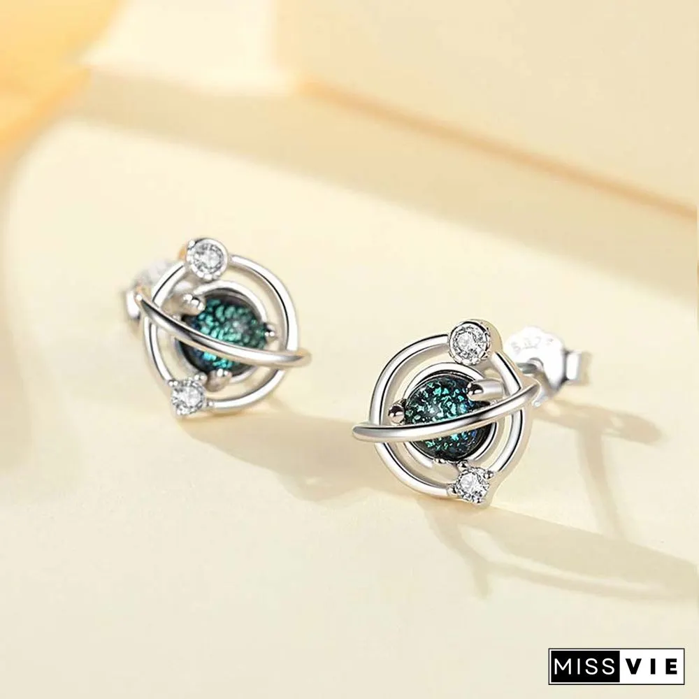 Star Crystal 925 Sterling Silver Stud Earrings